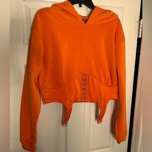 Women’s Orange crop hoodie size 1X
